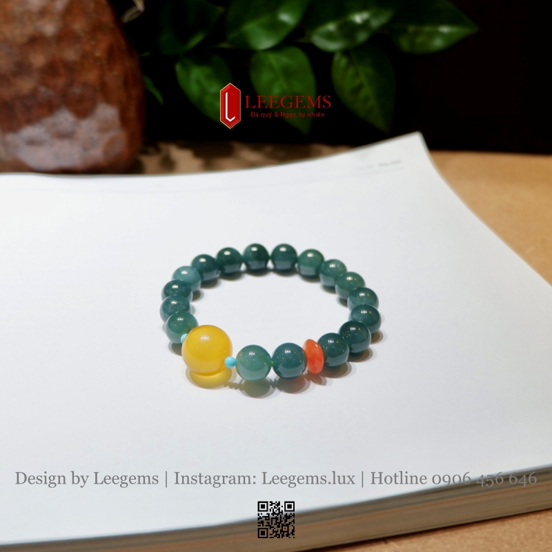Vòng Lam Ngọc 10li Tuýp A Mix Hổ Phách Mật Lạp Thiên Nhiên – Thanh Lịch & Vượng Khí Bình An I LEEGEMS - Ảnh 6
