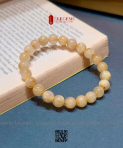 Vòng tay Thạch Anh Tóc Vàng loại Phổ Thông 8li dành nữ mệnh Kim và Thổ