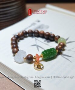 Vòng Tay Trầm Hương 8li Mix Charm Ngọc – Quyền Quý, Bình An & Phong Thủy May Mắn - Ảnh 4