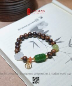 Vòng Tay Trầm Hương 8li Mix Charm Ngọc – Quyền Quý, Bình An & Phong Thủy May Mắn - Ảnh 2