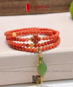 Chuỗi Ngọc Nam Hồng thiên nhiên mix Charm Ngọc – Trang sức phong thủy sang trọng, hợp mọi mệnh | Leegems