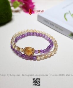 Alternative view of Chuỗi Vòng Tay Đá Amethyst Mix Đá Citrine 6li – Sự Hài Hòa Giữa Trí Tuệ, Tài Lộc & Bình An 1. Giới thiệu sản phẩm I Leegems
