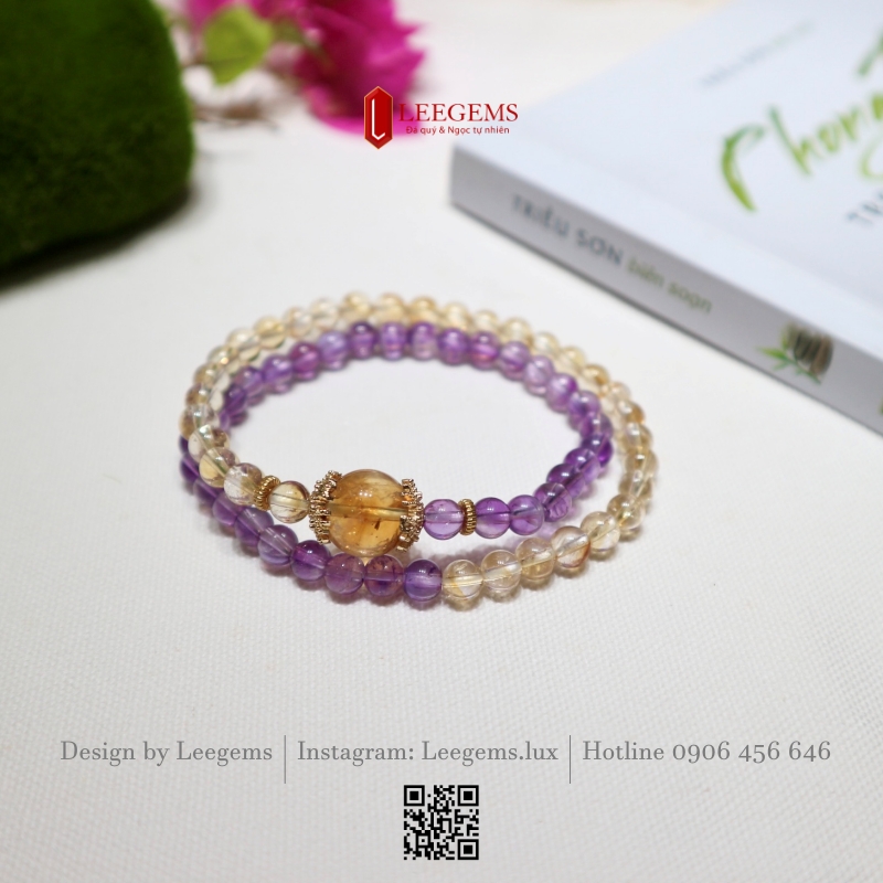 Chuỗi Vòng Tay Đá Amethyst Mix Đá Citrine 6li – Sự Hài Hòa Giữa Trí Tuệ, Tài Lộc & Bình An 1. Giới thiệu sản phẩm I Leegems - Ảnh 2