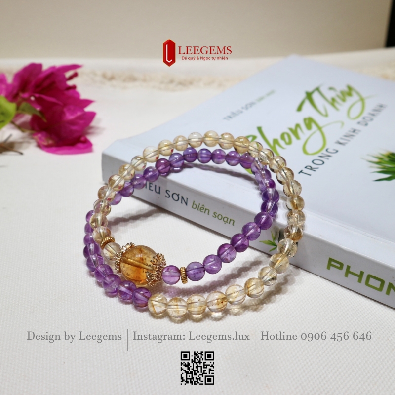 Chuỗi Vòng Tay Đá Amethyst Mix Đá Citrine 6li – Sự Hài Hòa Giữa Trí Tuệ, Tài Lộc & Bình An 1. Giới thiệu sản phẩm I Leegems - Ảnh 5
