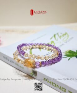 Chuỗi Vòng Tay Đá Amethyst Mix Đá Citrine 6li – Sự Hài Hòa Giữa Trí Tuệ, Tài Lộc & Bình An 1. Giới thiệu sản phẩm I Leegems