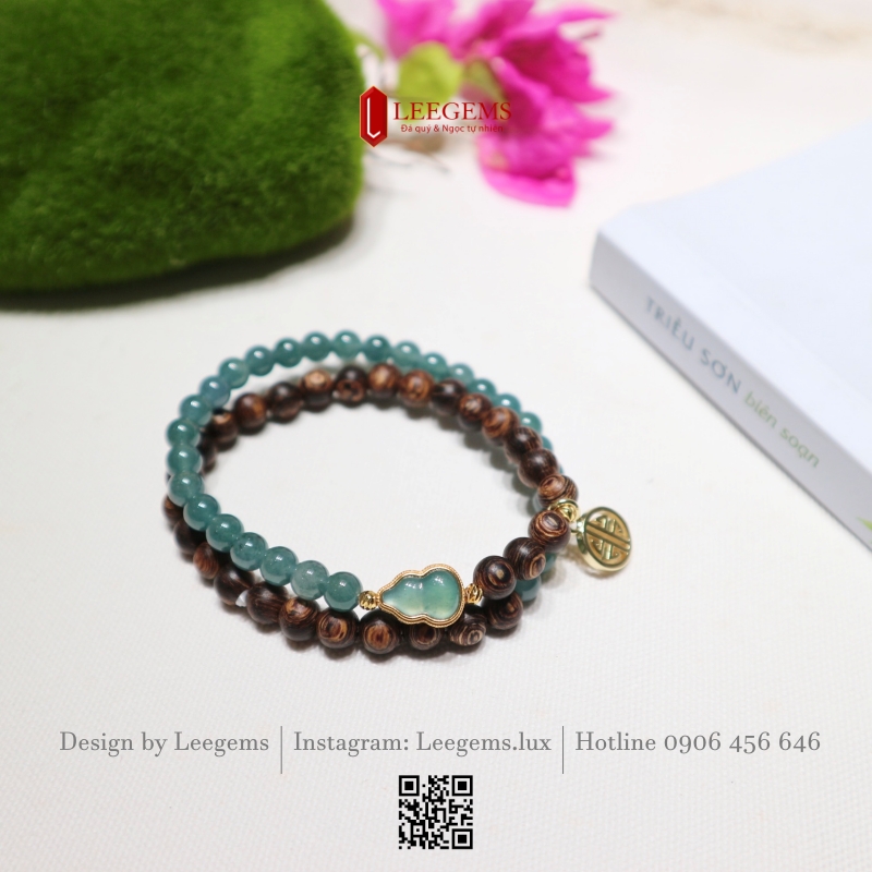 Chuỗi Ngọc Phỉ Thúy Lam Băng Mix Trầm Sánh 6li – Sự Kết Hợp Giữa Thanh Khiết & Linh Khí Thiên Nhiên I Leegems - Ảnh 2
