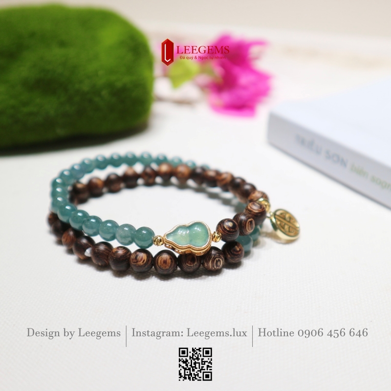 Chuỗi Ngọc Phỉ Thúy Lam Băng Mix Trầm Sánh 6li – Sự Kết Hợp Giữa Thanh Khiết & Linh Khí Thiên Nhiên I Leegems