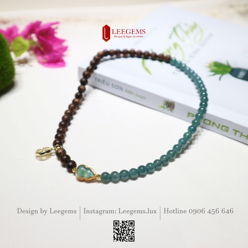 Chuỗi Ngọc Phỉ Thúy Lam Băng Mix Trầm Sánh 6li – Sự Kết Hợp Giữa Thanh Khiết & Linh Khí Thiên Nhiên I Leegems - Ảnh 5