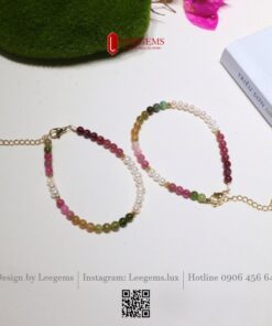 Alternative view of Lắc Tay Đá Tourmaline 4.5li Mix Ngọc Trai – Thanh Lịch, Nữ Tính & Đầy Năng Lượng Tích Cực