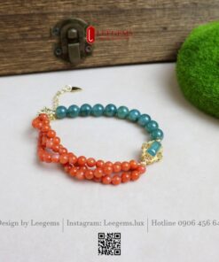 Alternative view of Lắc Tay Ngọc Lam Mix Ngọc Nam Hồng – Sắc Màu Tài Lộc, Tình Duyên & Bình An