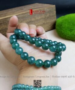 Alternative view of Vòng Tay Phỉ Thúy Lam Chủng Tuýp A 10li – Đá Tự Nhiên Cao Cấp, Mang Lại Bình An & Tài Lộc | Leegems