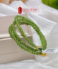Alternative view of Chuỗi Ngọc Bích Vip 4li mix Charm Hồ Lô & Cỏ 4 Lá – Trang sức phong thủy mang năng lượng tài lộc và bình an I Leegems