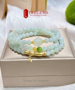 Chuỗi Ngọc Cẩm Thạch Tuýp A – size 6li mix Charm Ngọc – Trang sức thanh lịch, đem lại bình an & may mắn I Leegems