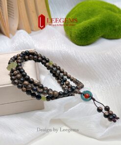 Chuỗi Trầm Sánh 108 Hạt 6li mix Charm Hòa Điền & Lam Ngọc – Hộ mệnh mạnh mẽ, năng lượng thanh tịnh & hợp mọi mệnh I Leegems