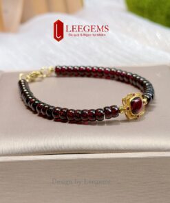 Lắc Tay Đá Garnet Vip – Dạng Hạt Bánh Xe mix Charm Đá Quý – Sang trọng, quyến rũ & phong thủy mạnh cho mệnh Hỏa – Thổ I Leegems - Ảnh 4