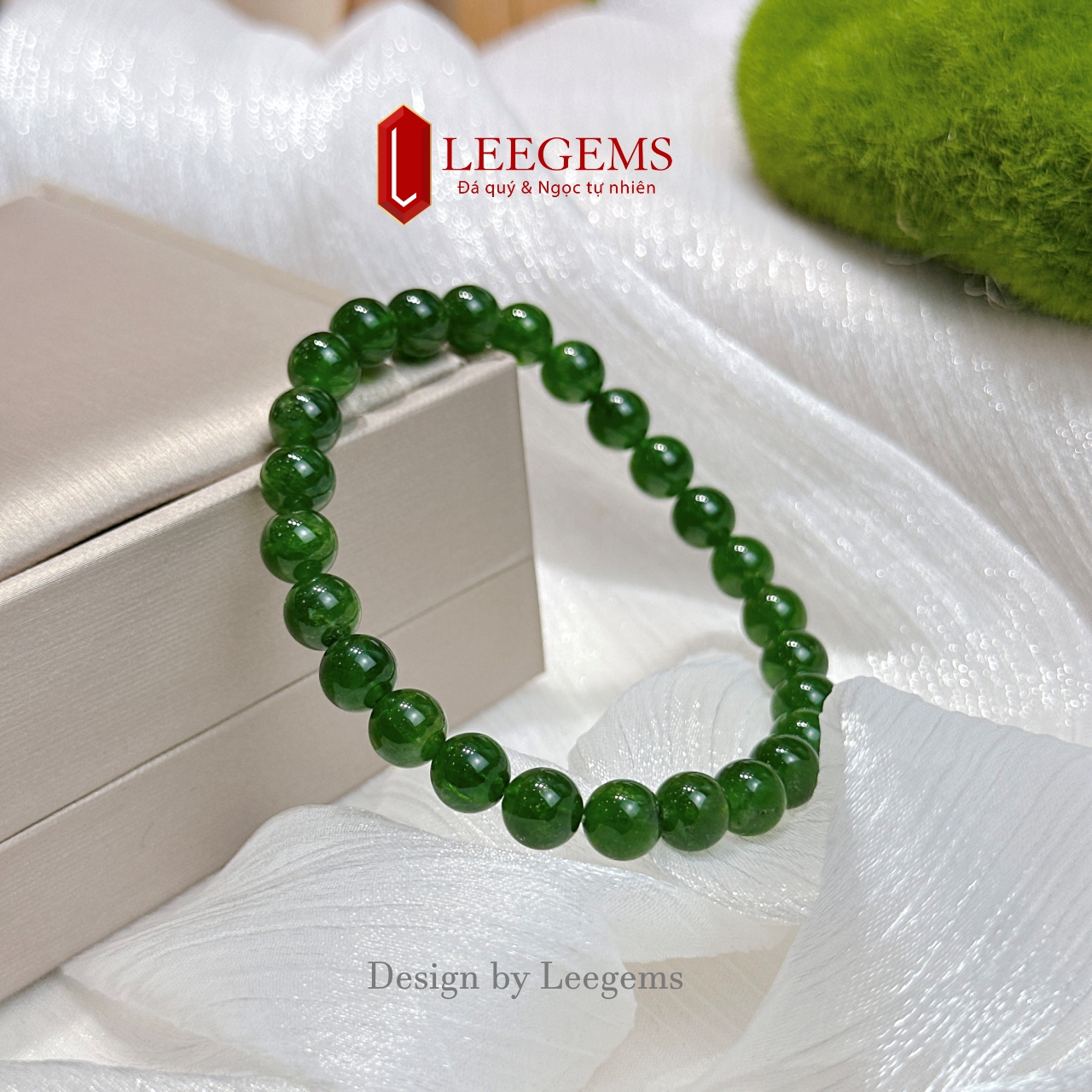 Vòng tay đá Diopside tự nhiên Vip size 7li & 8li – Hợp mệnh Hỏa & Mộc | Leegems - Ảnh 4