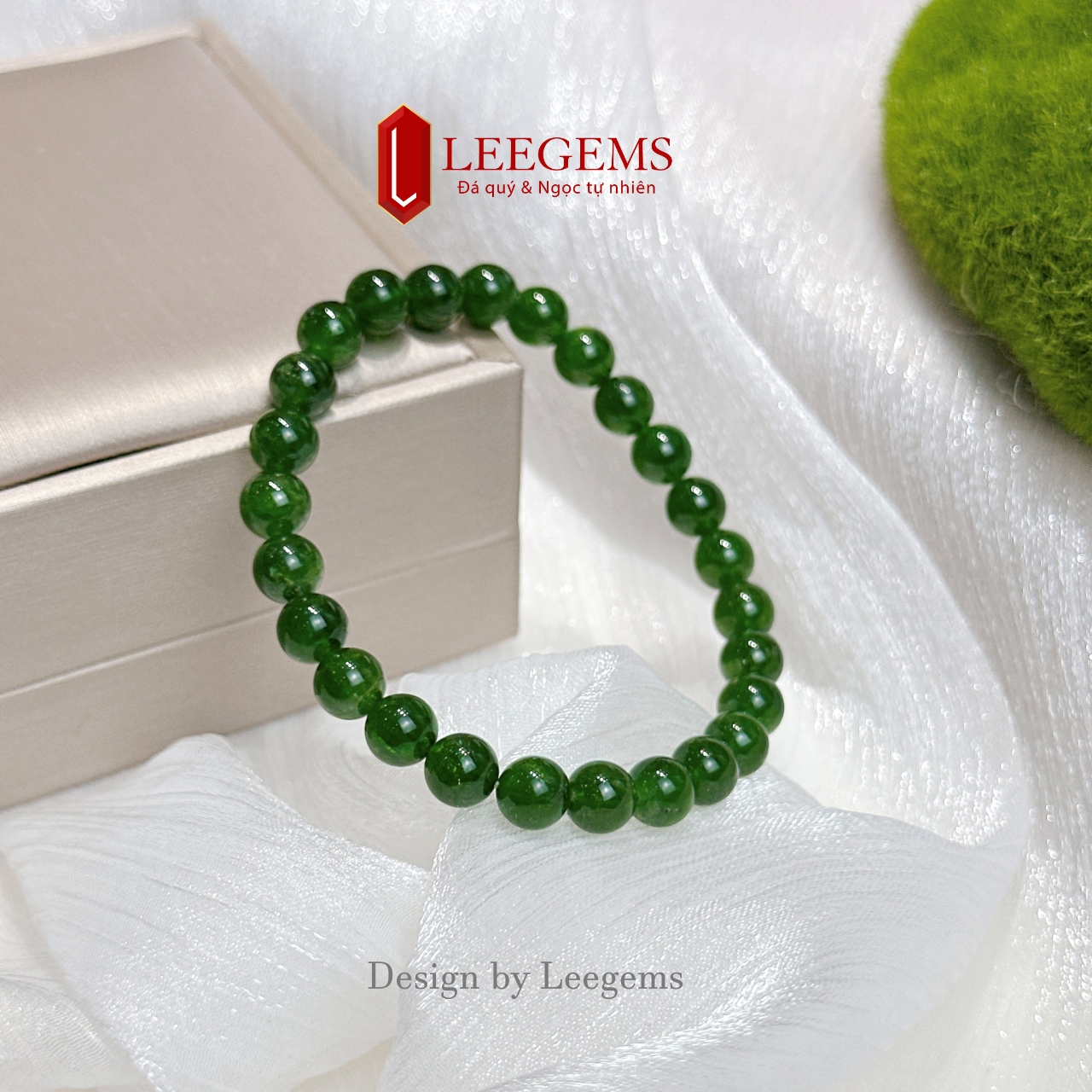 Vòng tay đá Diopside tự nhiên Vip size 7li & 8li – Hợp mệnh Hỏa & Mộc | Leegems - Ảnh 3