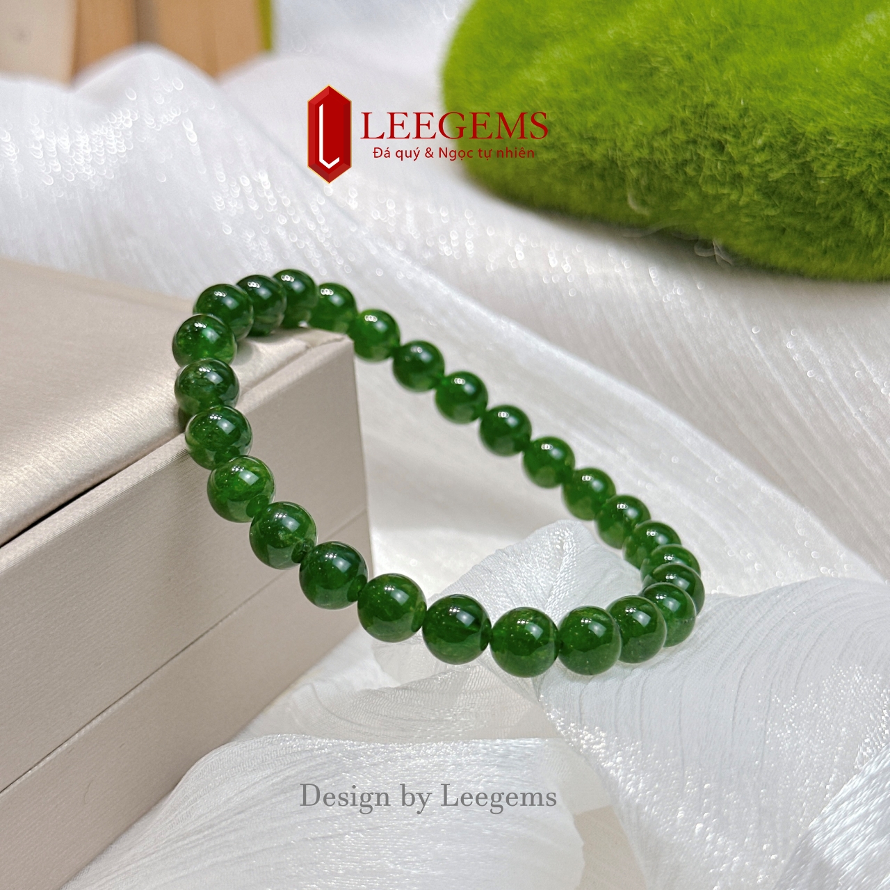 Vòng tay đá Diopside tự nhiên Vip size 7li & 8li – Hợp mệnh Hỏa & Mộc | Leegems - Ảnh 2