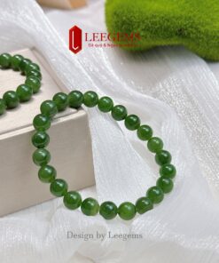 Vòng tay Ngọc Bích thiên nhiên loại đẹp – size 8 li – hợp tất cả mệnh | Leegems