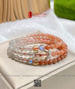 Chuỗi Đá Sunstone Tự Nhiên Mix Viên Citrine Cắt Giác – Quấn 3 Vòng – Size 5.5 mm Hợp mệnh Hỏa & Thổ I Leegems