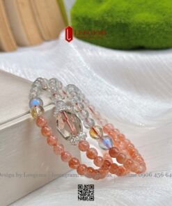 Alternative view of Chuỗi Đá Sunstone Tự Nhiên Mix Viên Citrine Cắt Giác – Quấn 3 Vòng – Size 5.5 mm Hợp mệnh Hỏa & Thổ I Leegems
