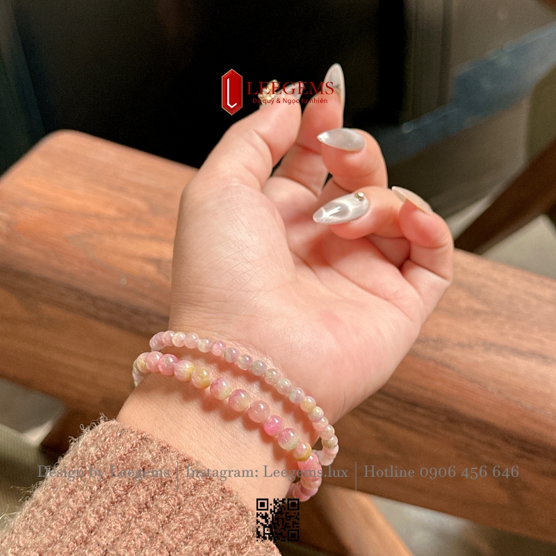 Vòng Tay Tourmaline Dưa Hấu - Trong Màu - Tự Nhiên – Size 4.3 mm & 5.5 mm Hợp tất cả mệnh I Leegems - Ảnh 7