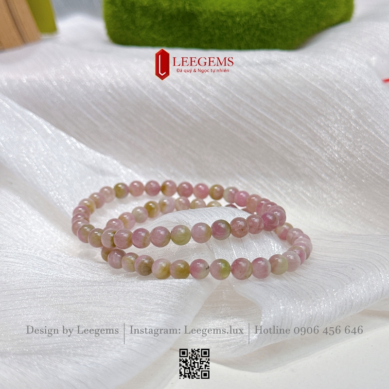 Vòng Tay Tourmaline Dưa Hấu - Trong Màu - Tự Nhiên – Size 4.3 mm & 5.5 mm Hợp tất cả mệnh I Leegems