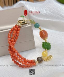 Alternative view of Lắc tay Ngọc Nam Hồng nhí mix charm - Sắc đỏ may mắn – tinh tế trong từng chi tiết I Leegems