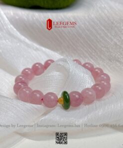 Vòng Tay Thạch Anh Hồng VIP 10Li Mix Charm Ngọc – Tuyệt Phẩm Cho Mệnh Hỏa & Thổ I Leegems - Ảnh 4