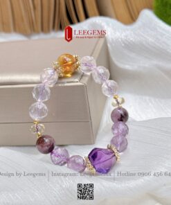 Alternative view of Vòng Tay Thạch Anh Tím Cắt Giác Mix Charm – Đánh Thức Sự Sang Trọng & Bình An I Leegems