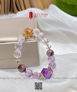 Vòng Tay Thạch Anh Tím Cắt Giác Mix Charm – Đánh Thức Sự Sang Trọng & Bình An I Leegems - Ảnh 5
