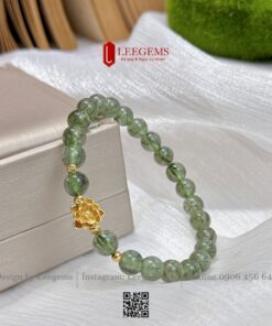 Vòng Tay Thạch Anh Tóc Xanh 6.5Li Mix Charm Hoa Sen S925 – Vẻ Đẹp Thanh Khiết & Khơi Nguồn Thịnh Vượng I Leegems - Ảnh 5