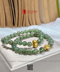 Vòng Tay Thạch Anh Tóc Xanh 6.5Li Mix Charm Hoa Sen S925 – Vẻ Đẹp Thanh Khiết & Khơi Nguồn Thịnh Vượng I Leegems - Ảnh 6