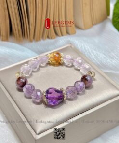 Vòng Tay Thạch Anh Tím Cắt Giác Mix Charm – Đánh Thức Sự Sang Trọng & Bình An I Leegems